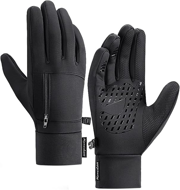 Libibary Winter Warm Gloves Screen Waterproof Windproof Non Slip With Pocket Design For Outdoor Running Cycling Driving Hiking Gloves For Men Women Womens Running Headband (Black-D, M)