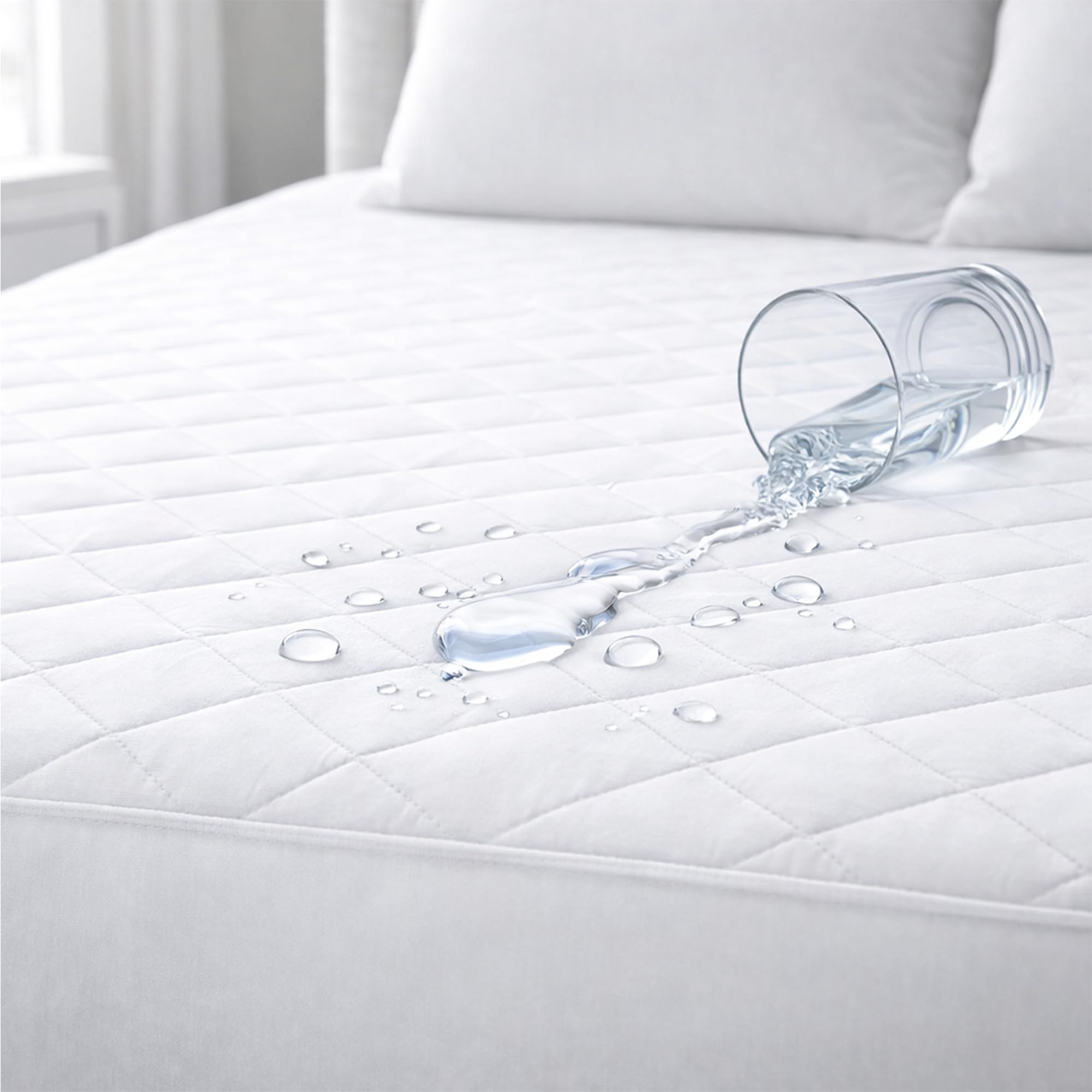 Rohi Quilted Small Double Waterproof Mattress Protector (122x190cm) | 30cm Deep Mattress Protector Fitted | Non-Noisy Crinkle Free Microfibre Top | Breathable & Anti Allergy Waterproof Mattress Cover