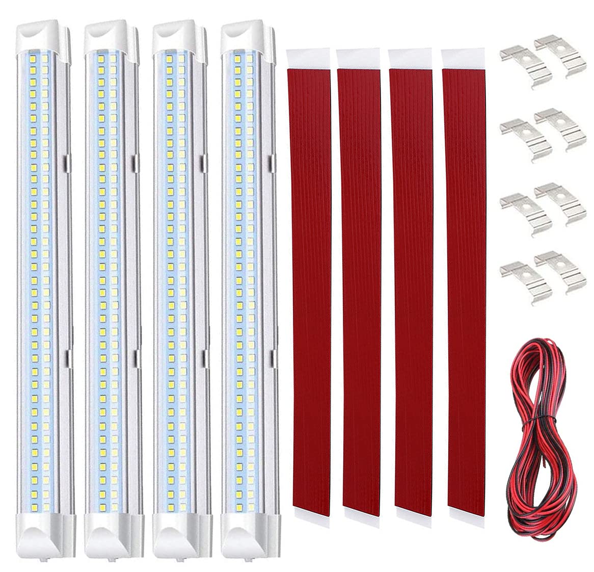 12V LED Interior Van Light Bar, FomCcu 72 LEDs Lamp White Lighting