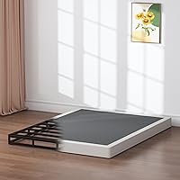 Vista 2 de Box Spring Queen - Somier de Metal Queen de Perfil Bajo Resistente de 3 Pulgadas para Cama, Base de Colchón, Fácil Montaje, Funda Fácil de Limpiar