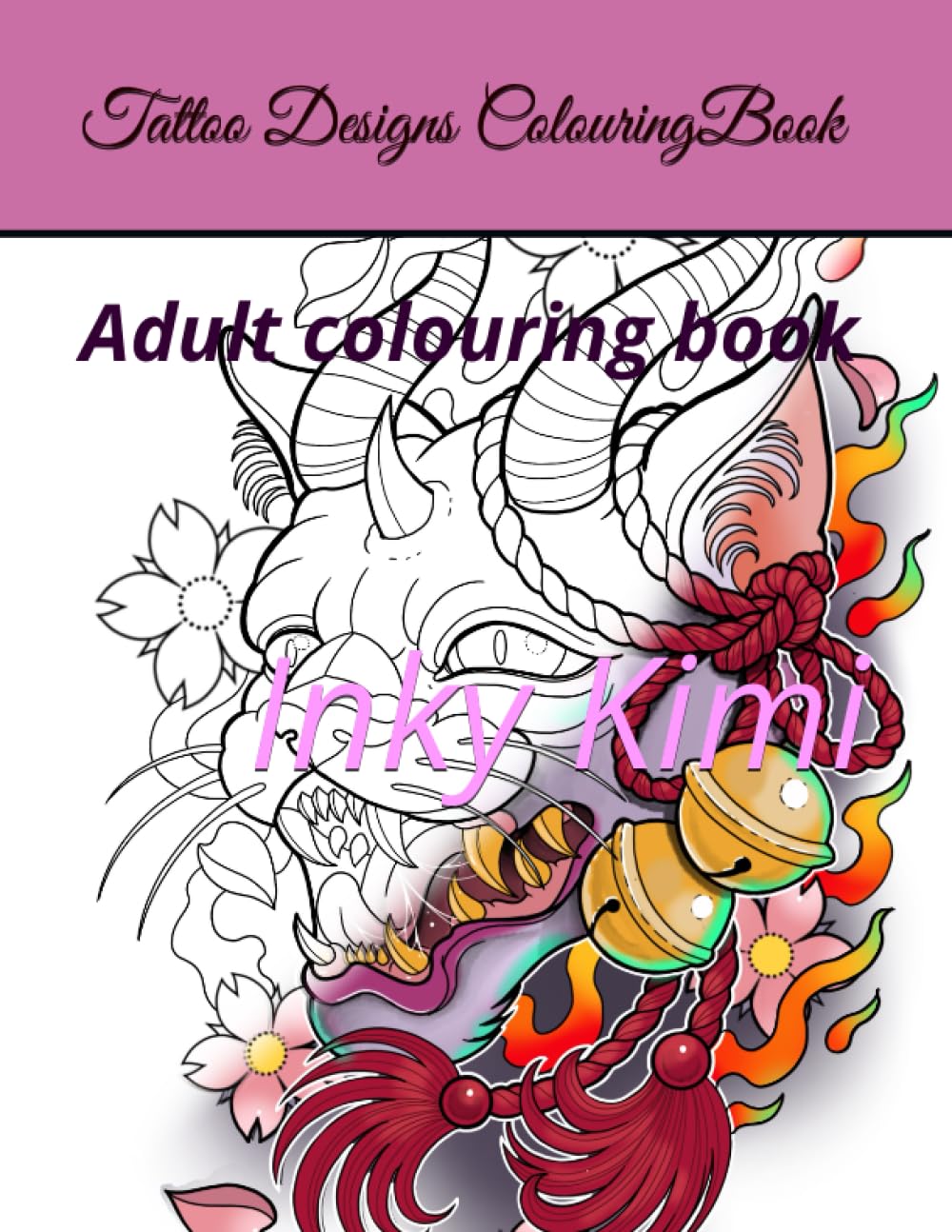 Halloween Tattoo Design Colouring Book: Adult colouring book