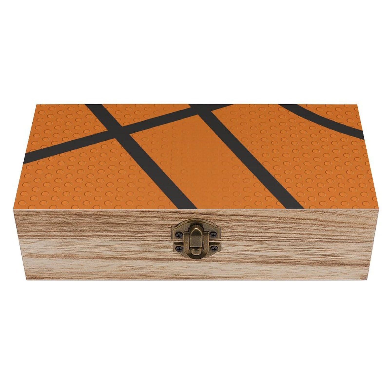 HLBSDM Basketball Texture Wooden Storage Vintage Keepsake Decorative Boxs
