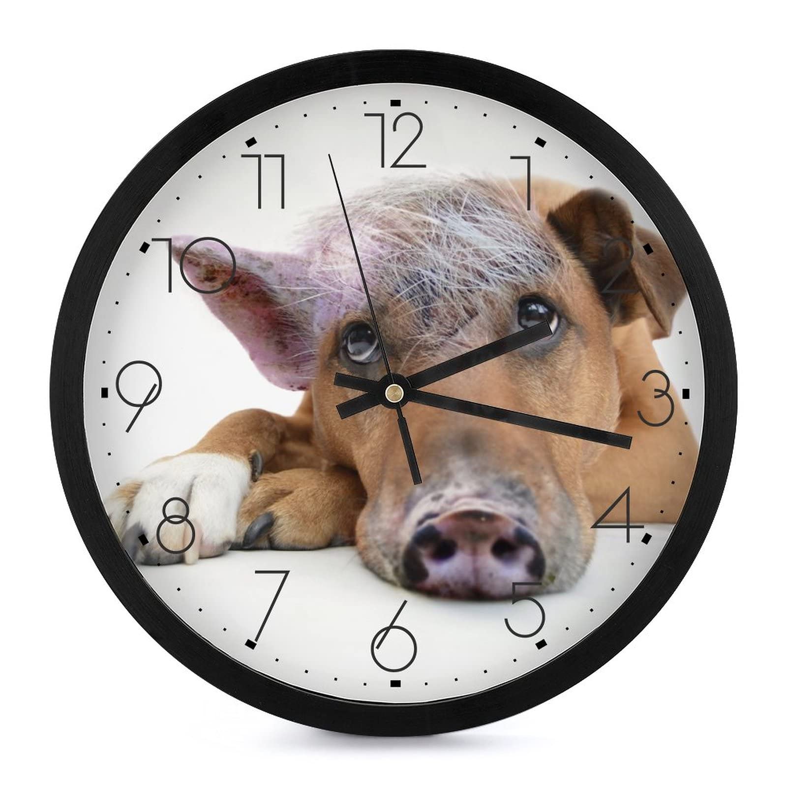 Horloge cochon des neiges pendule silencieuse moderne pour salon chaleureux et chambre