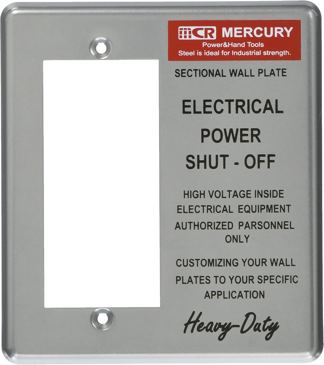 Keystone Mercury ME049643 Wide Switch Plate, Silver, Size: Approx. W 4.5 x H 5.1 inches (11.5 x 13 cm)