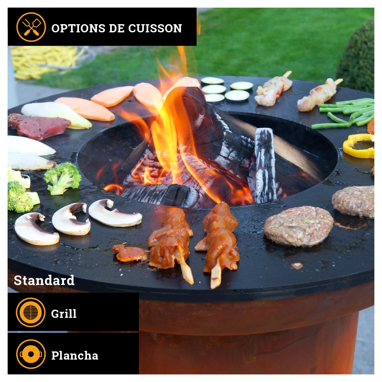BonFeu BonBiza Brasero Exterieur Barbecue - Foyers extérieurs et Braséros (Acier Corten)