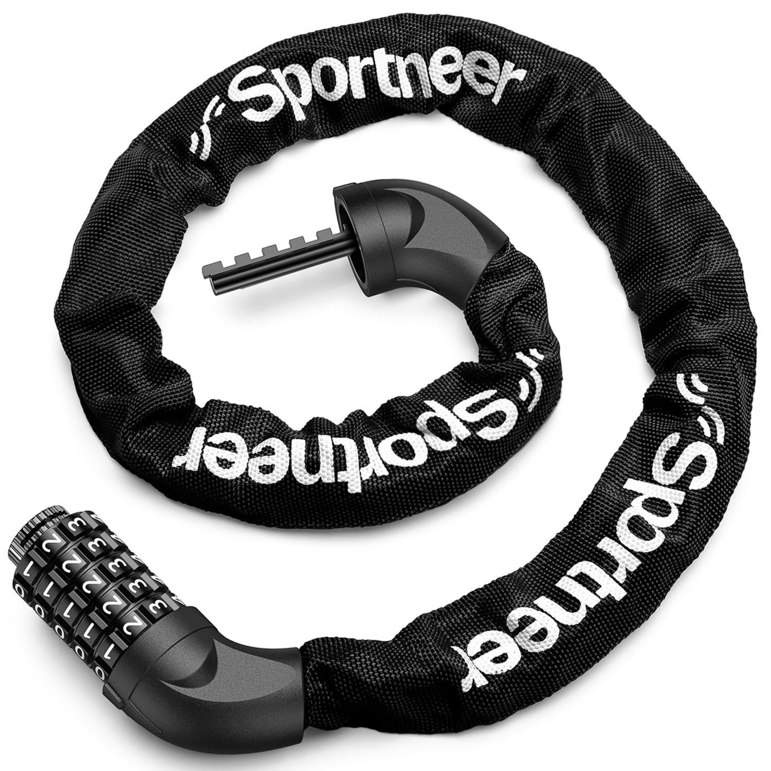 Sportneer Bike Locks - High Security Bicycle Chain Lock 5-Digit Resettable Combination Anti-Theft Cycle Locks Bike Accessories for Bicycle, Motorcycle, Scooter, Door