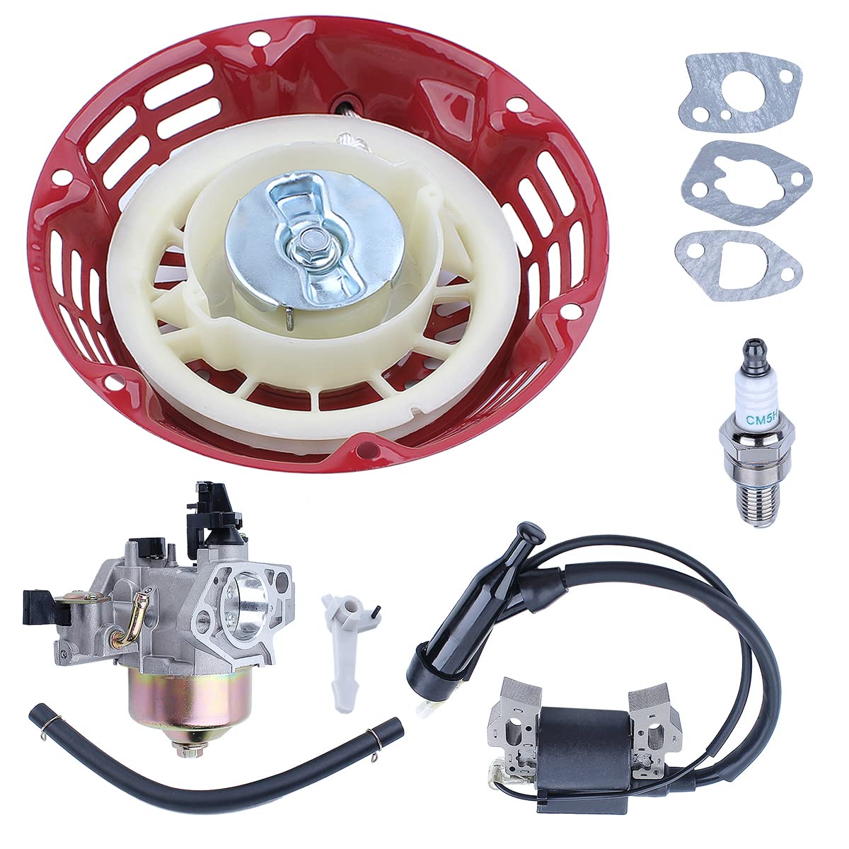 Bobina de encendido del carburador for Ho-nd-a GX160 GX200 5.5HP 6.5HP Junta de arranque de retroceso Kit de bujía Parte del motor del cortacésped
