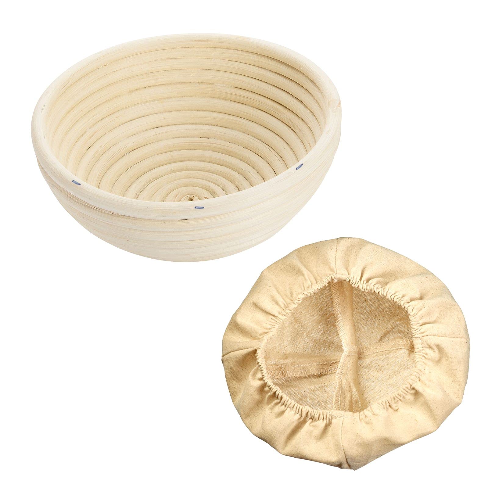 Westmark proofing basket, round proofing basket + covers, rattan/cotton, light beige/beige, 3208227B