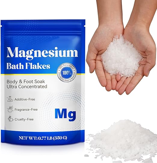 Magnesium Flakes for Bath Ultra Pure Magnesium Chloride Flakes Highly Concentrated Use for Magnesium Bath Body Soak or Foot Soak - Hydration Skin 350g