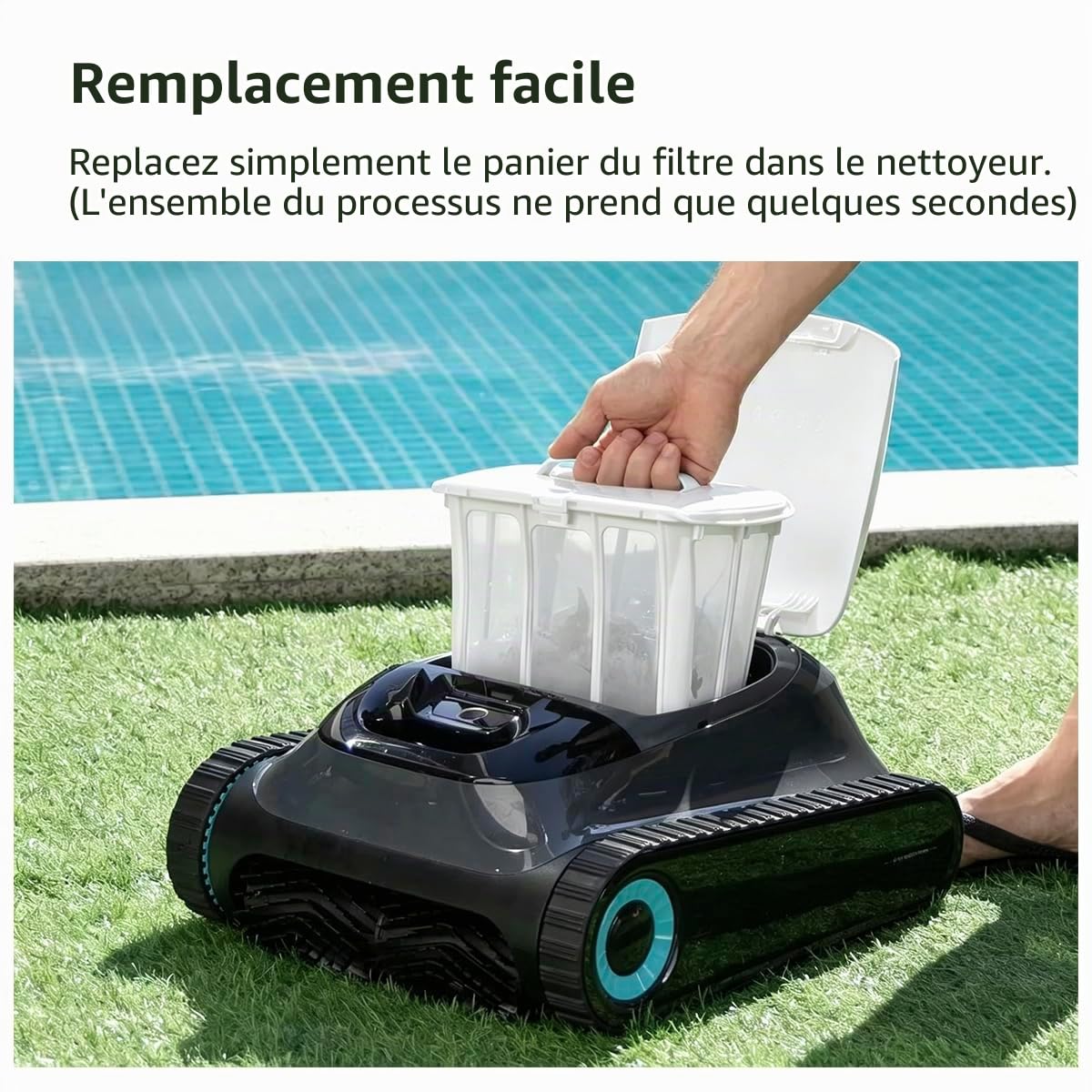 WuYan 1 pièce de Remplacement de Panier de Filtre Ultra Fin pour Robot Nettoyeur de Piscine Aiper Scuba S1, Filtre Fin Lavable et réutilisable pour Le Nettoyage de la Piscine