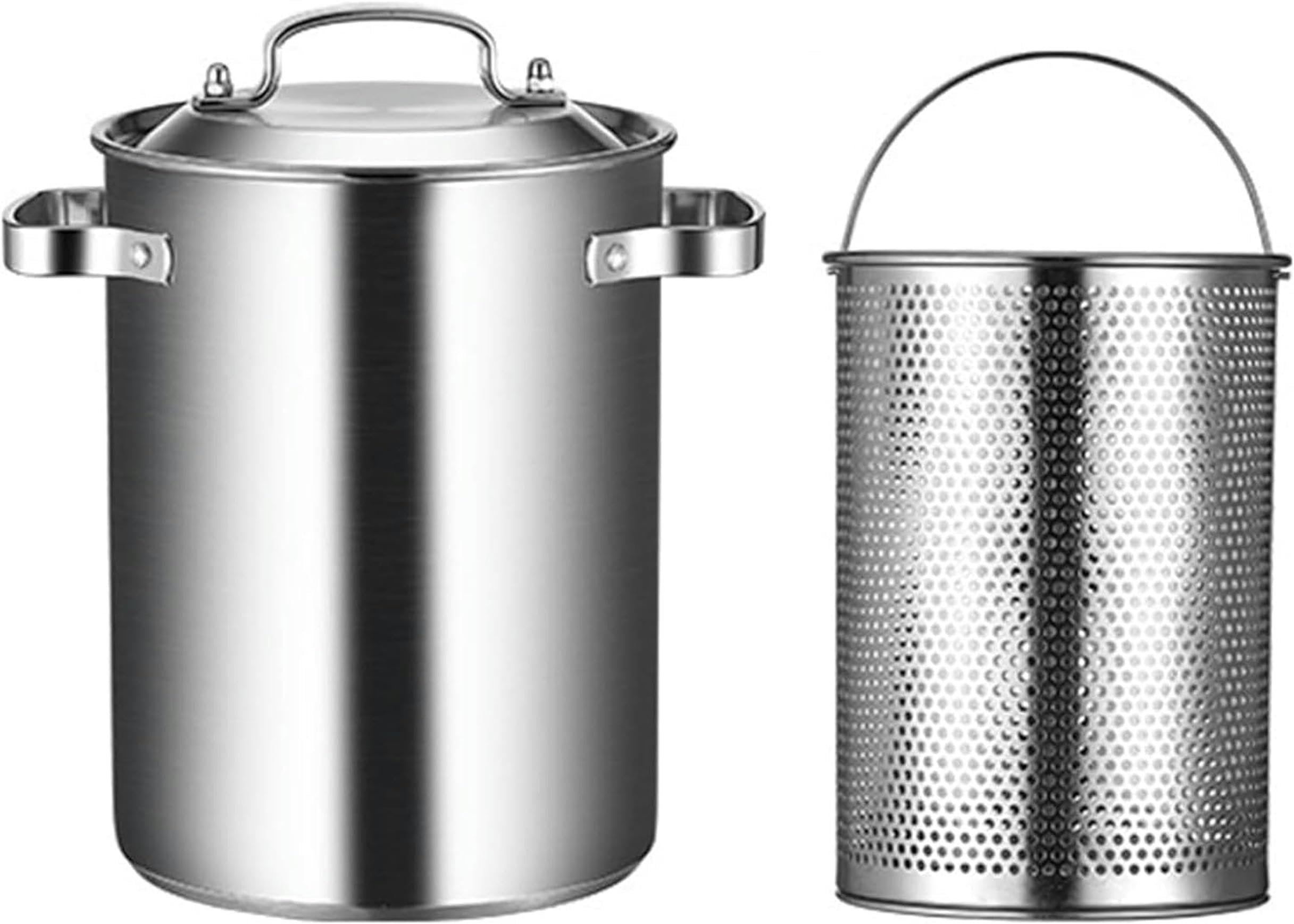 Casserole à asperges en inox 304 avec panier perforé pour cuisson vapeur saine