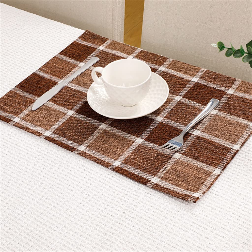 IANSHFKN Rustic Sub Placemats Cotton Linen Insulation Mat Rectangular Table Washable Coaster Flag Set