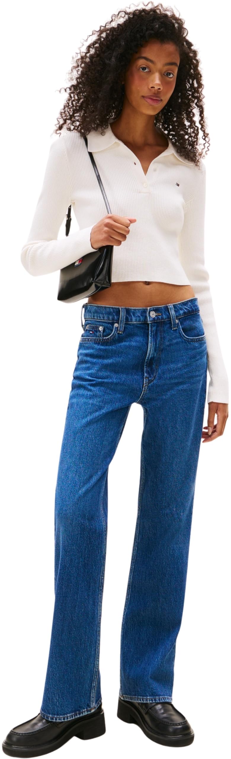 Tommy Jeans Damen Pullover Essential Polo Cropped
