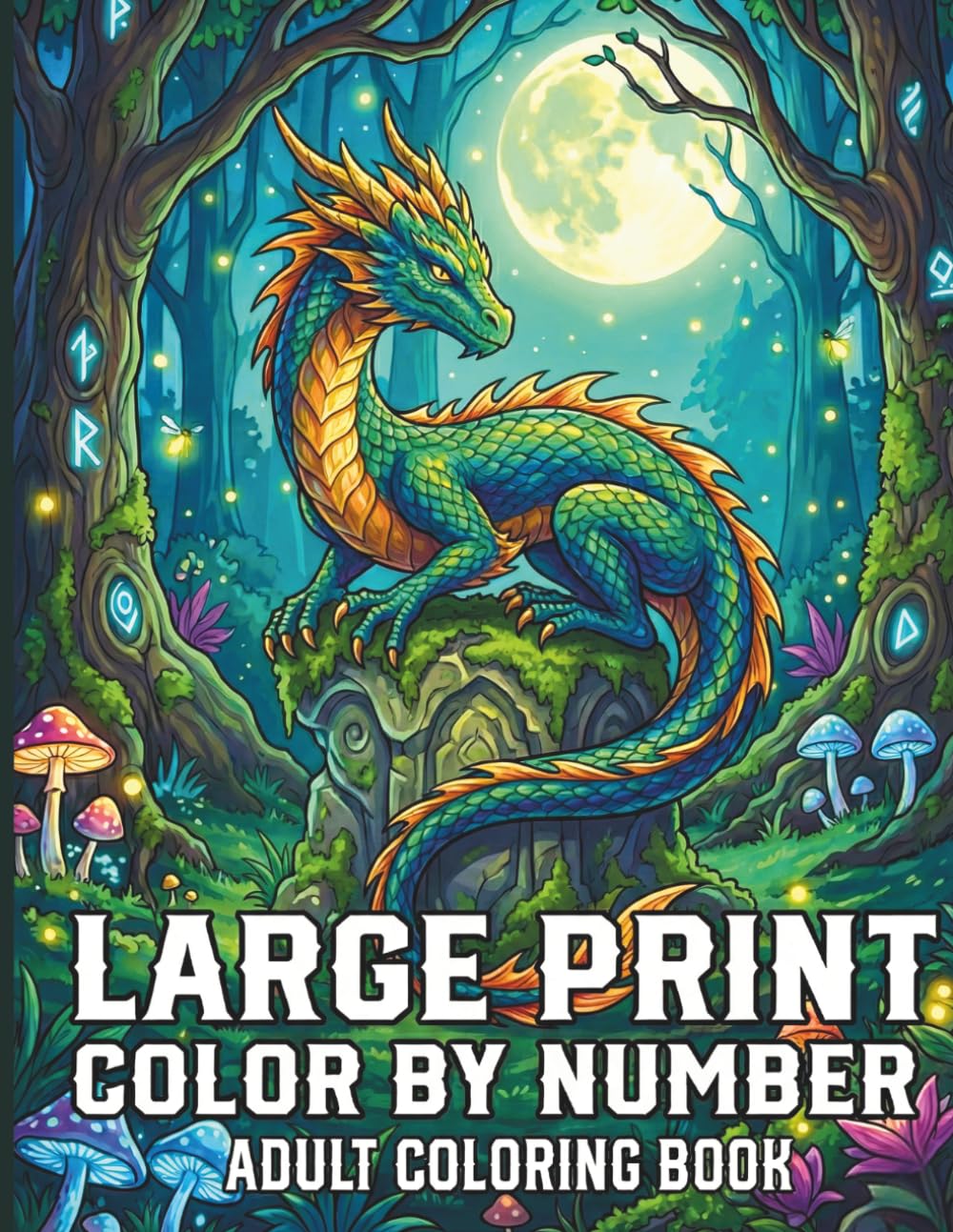 Large Print Color by Number Adult Coloring Book: Bold and Simple Large Print Illustrations of Friendly Creatures and Nature for Stress Relief and Creative Satisfaction for Seniors