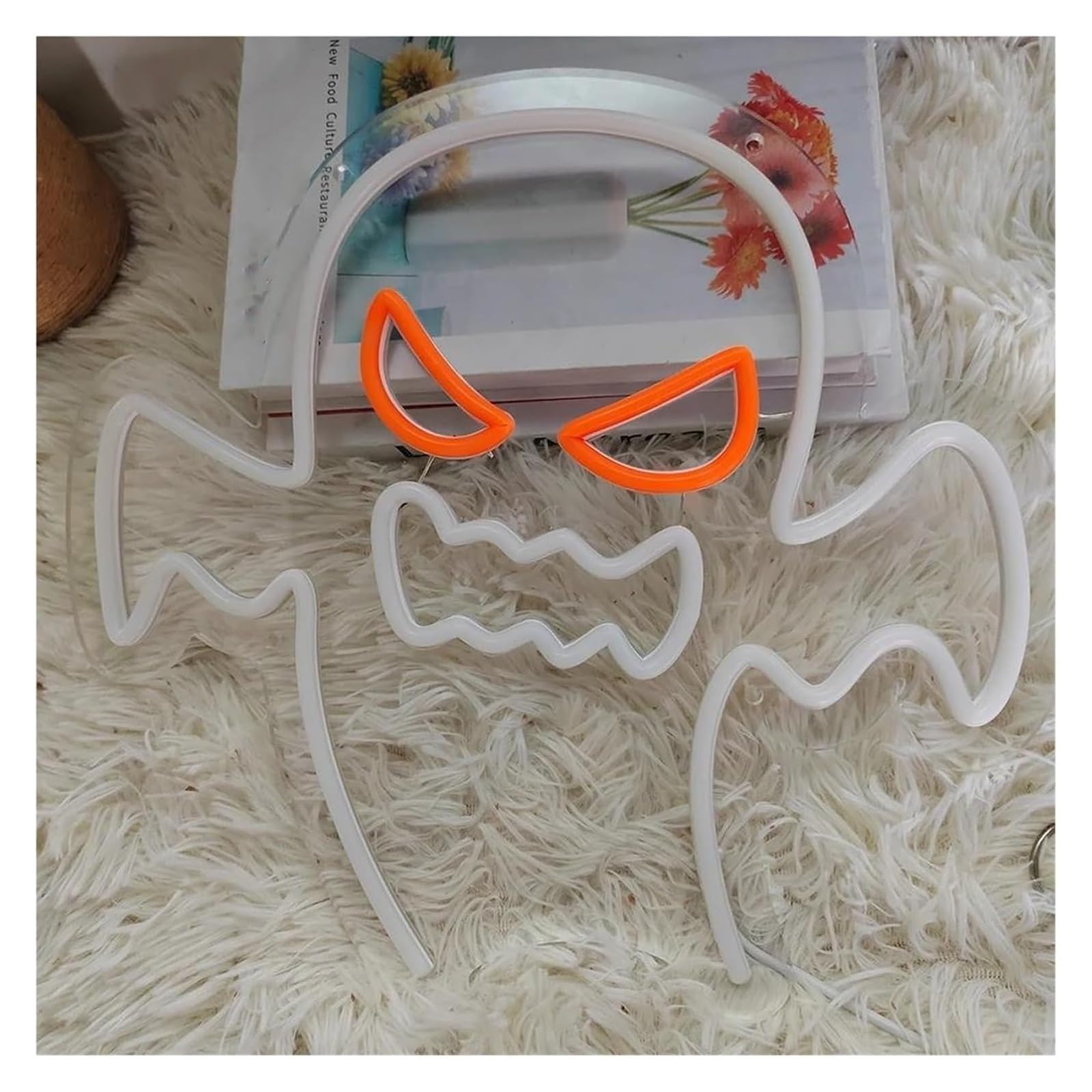 Panel de neón fantasma con letras coloridas para iluminación interior dormitorio