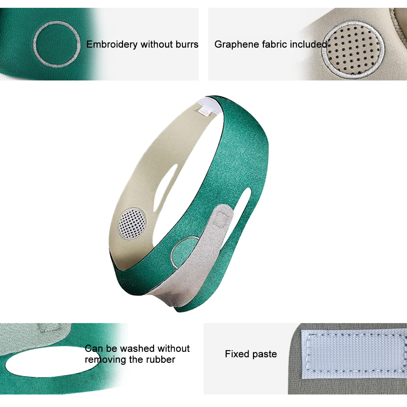 Double Chin Reducer, Ksndurn Green Face Slimmer - Reusable Face Slimming Strap/V Line Lifting Mask 4