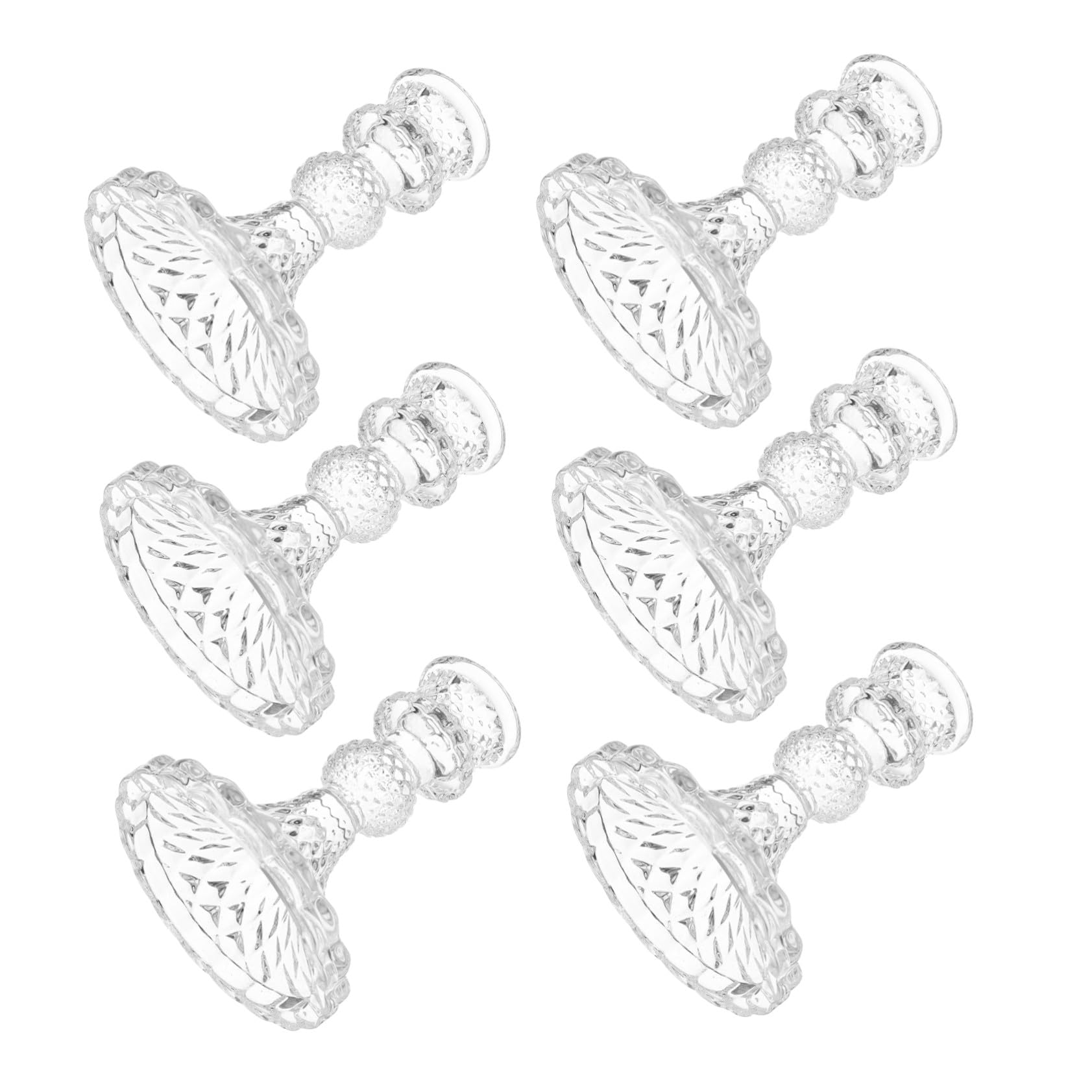 Bougeoirs coniques verre transparent pour centres de table de Noël et repas de fêtes