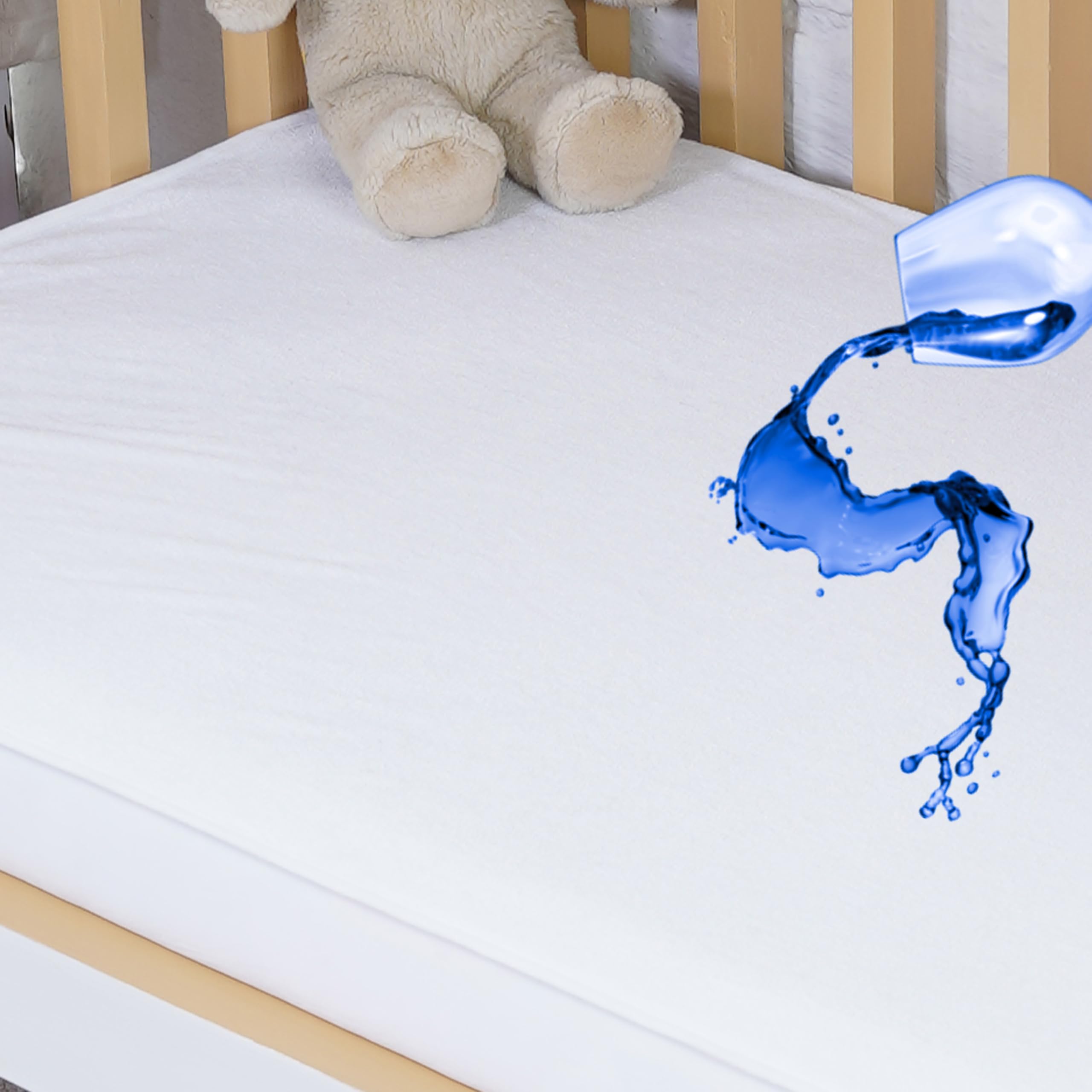 Sheet Story Cot Bed Mattress Protector Waterproof - 140x70cm Size - Hypoallergenic, Super ...