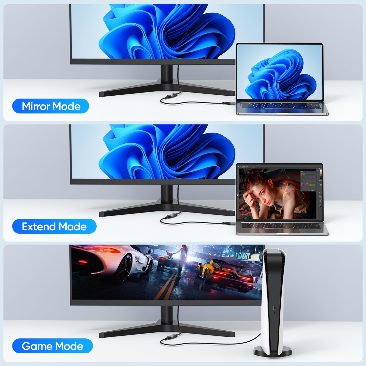 Cavo di prolunga HDMI da 1,8 m, schermato, 4K, HDMI 2.0, CL3, da maschio a femmina, 4K, 1080P a 144 Hz, classificato ARC e CL3 per computer/Montior/Fire TV Stick/Roku/Blu-Ray/laptop/switch, proiettore