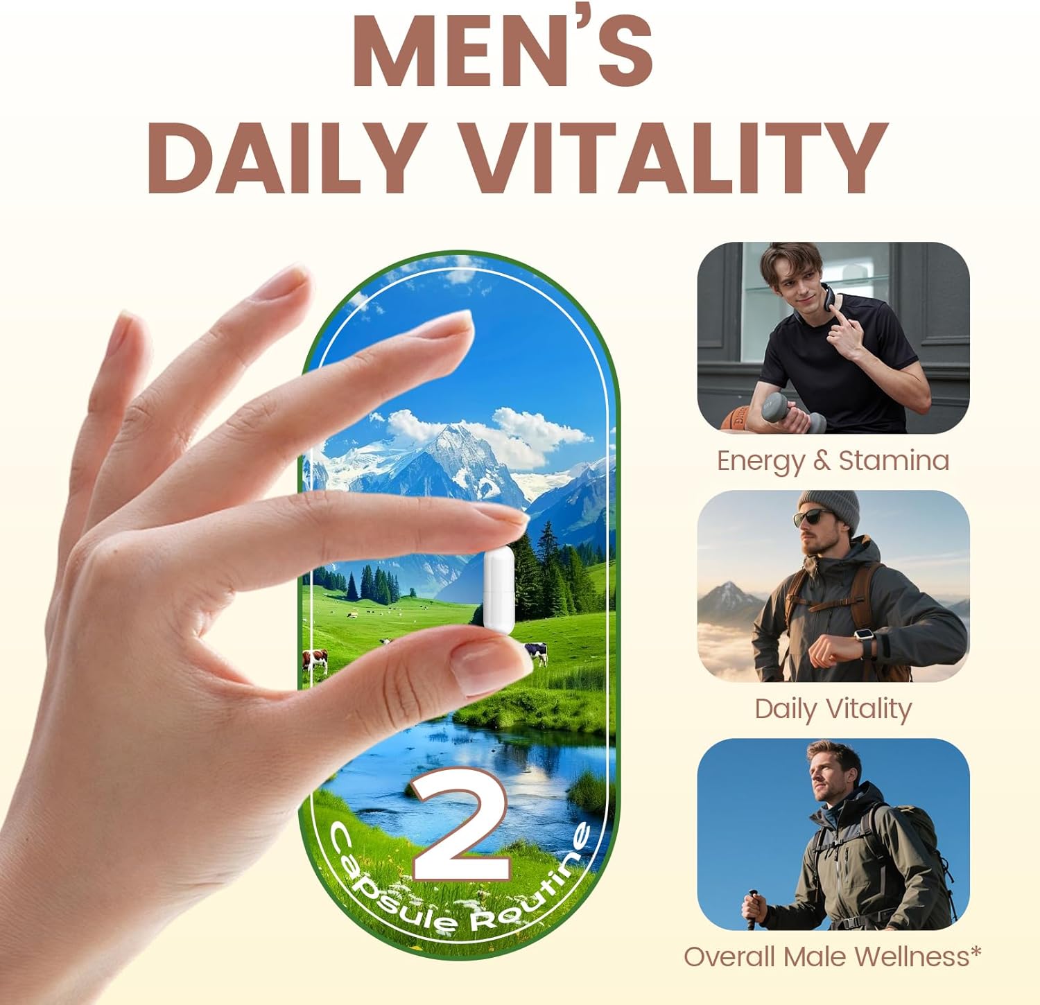 Grass Fed Beef Organ Supplement for Men - Beef Liver Capsules,Pasture Raised Beef Organs with Heart, Liver, Kidney, Spleen, Testicle & Prostate, Zinc, Selenium, Vitamin D3, Ginseng, Cordyceps