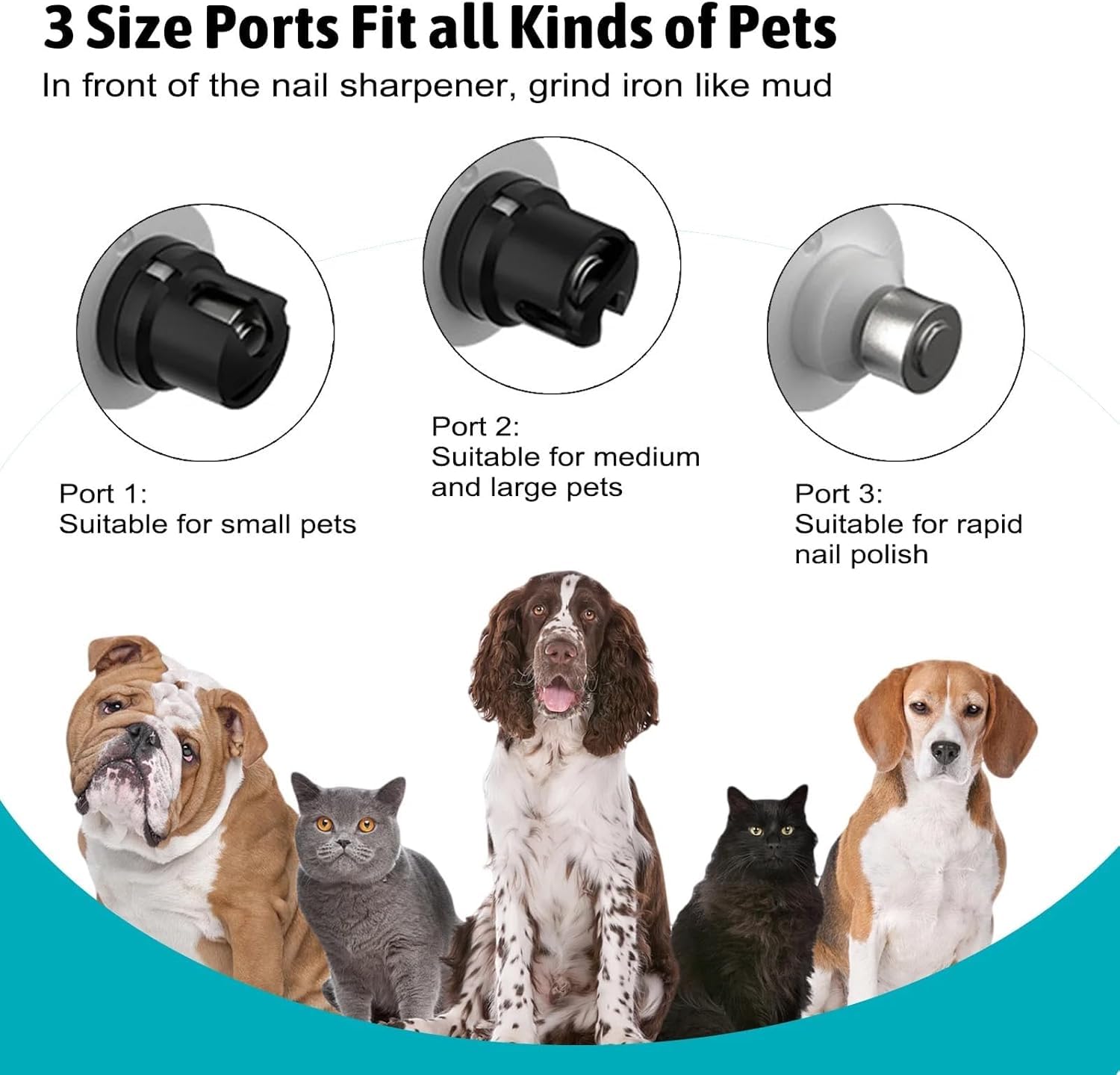 Molinillo de uñas mejorado para perros, carga USB rápida con cabezales de repuesto, herramienta de aseo de patas sin dolor