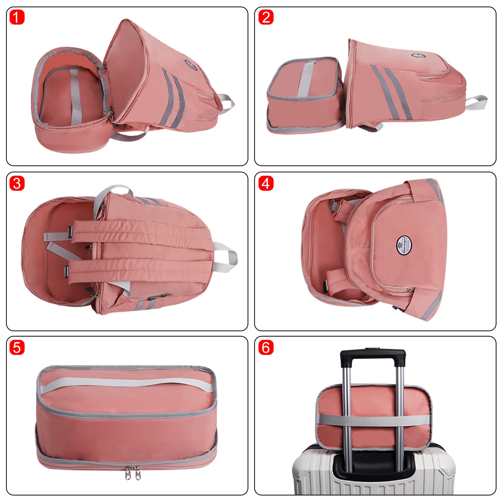 HUA ANGEL Sac à Dos Sport Femme 25-30L con Compartiment Chaussures Extensible & Poche Étanche pour Voyage Piscine Randonnée, Noir