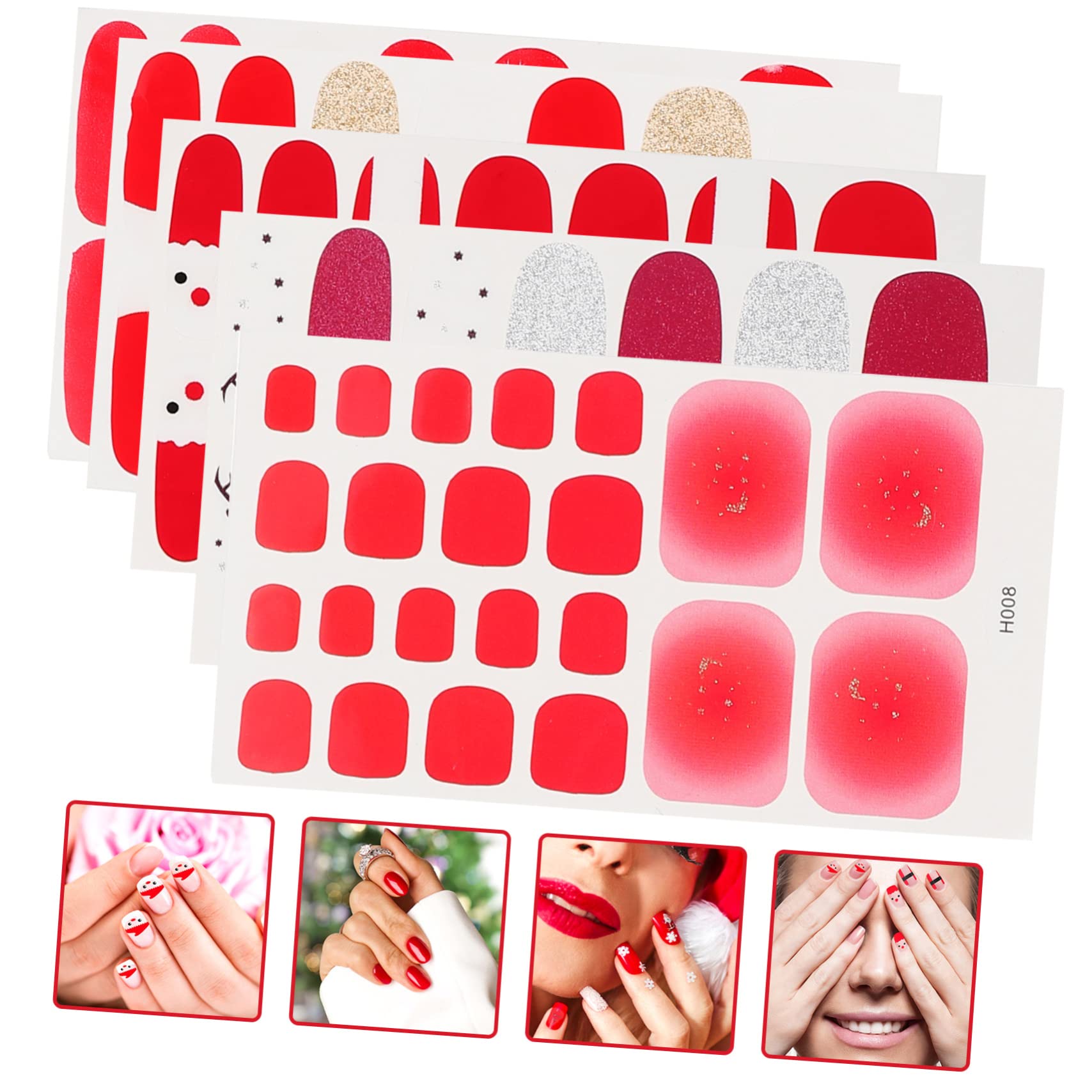 Healeved 20fogli Adesivi Per Unghie Natalizi Nail Art Design e Chic Per Manicure e Ragazze