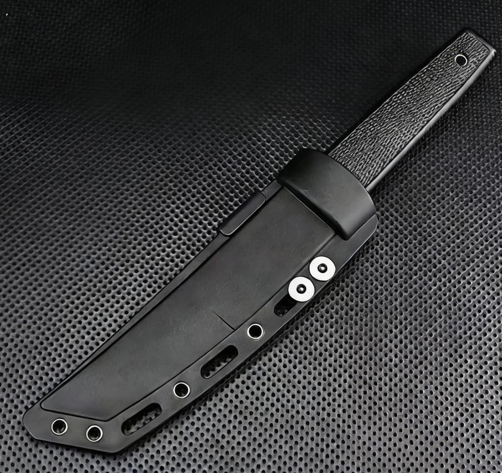 Generico TEERMA D8W Forgiatura integrata fixed blade Coltello multiuso, Utilizzato principalmente per campeggio, caccia, pesca, esplorazione della giungla, escursionismo