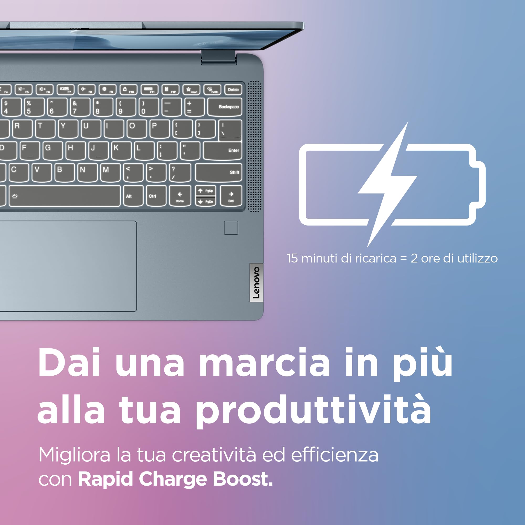 Lenovo IdeaPad Flex 5 Notebook Convertibile Touch 14" WUXGA (1920x1200), Intel Core i3-1215U, RAM 8 GB, 256 GB SSD, Grafica Integrata, WiFi 6, Windows 11 - Stone Blue Digital Pen INCLUSA
