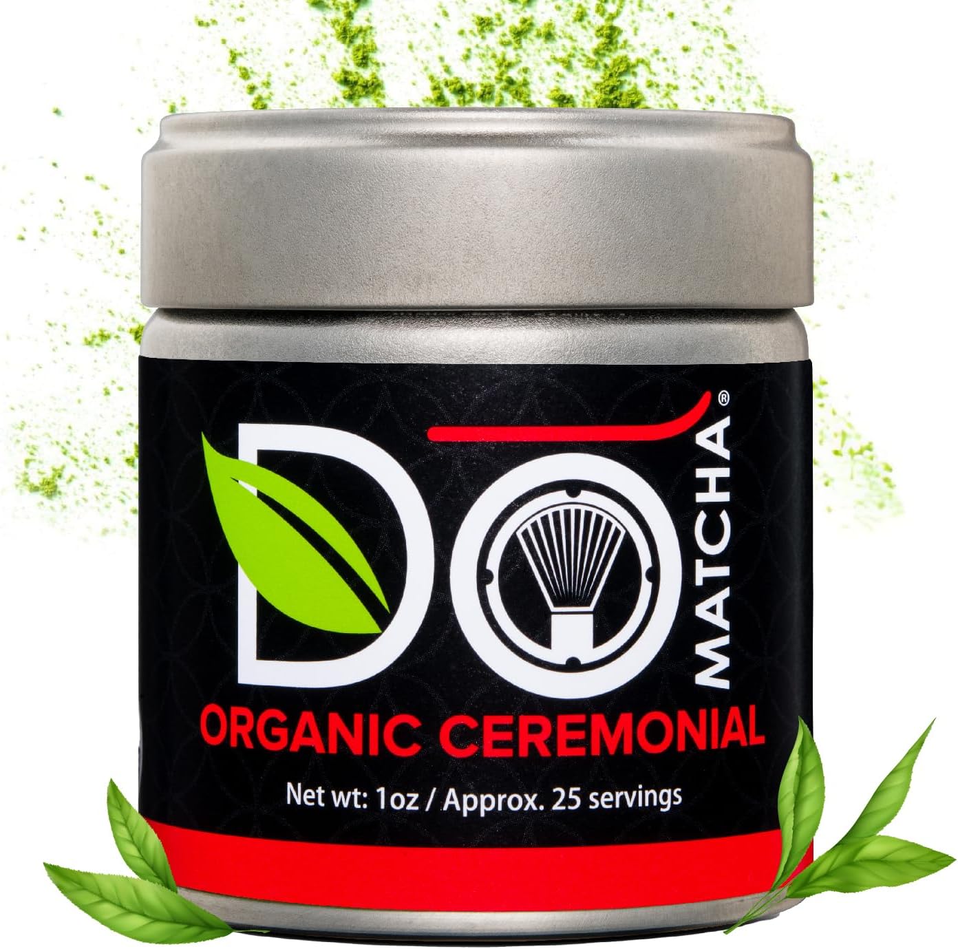 Organic Ceremonial Green Tea Matcha Powder, Natural Source of Antioxidants, Caffeine, and L-Theanine, Promotes Focus and Relaxation, Kosher, 25 Servings (1 oz)