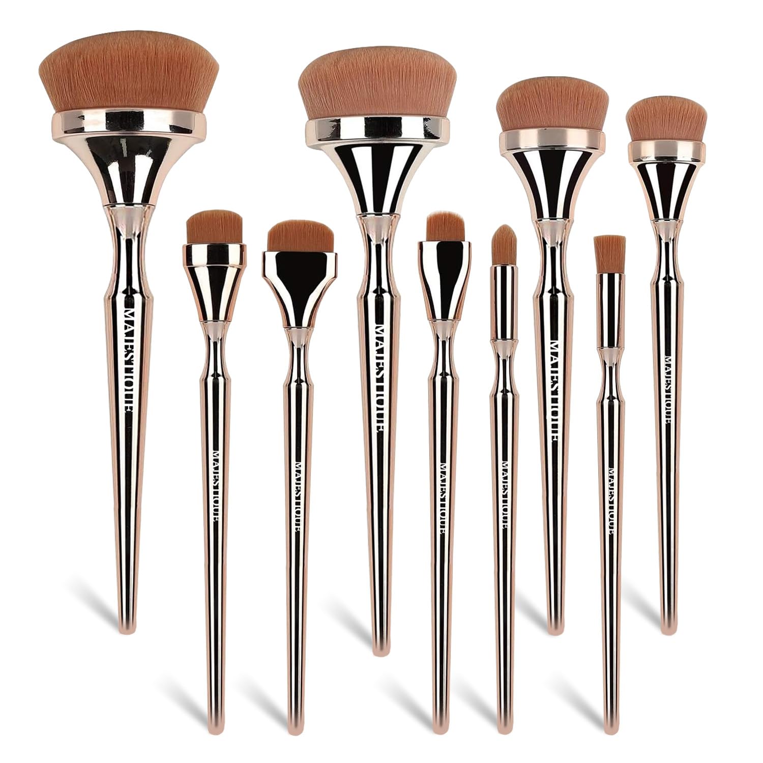 Majestique Premium Makeup Brush Set – Soft Synthetic Hair Brushes for Flawless Foundation, Blending, Eyeshadow & HD Powder – Professional Cosmetic Brush Kit for Women & Makeup Artists - (9 Pieces)-image-32
