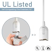 Vista 5 de JACKYLED Cable de Extensión para Linterna Colgante de 15 Pies UL 360W con Enchufe E26 E27 Botón de Encendido/Apagado para Iluminación Colgante