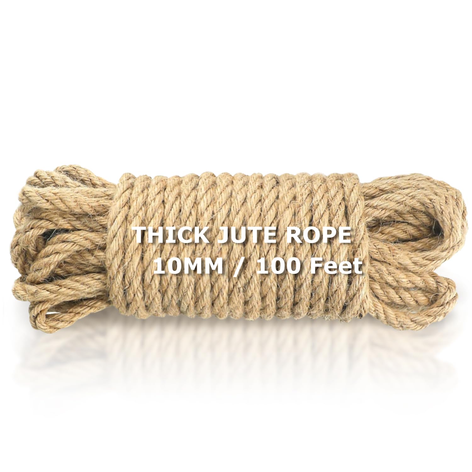 Vanhench Jute String Rope 10mm X100 Feet, Heavy Duty and Thick Twine Rope for Crafts Projects, Gardening, Bundling, Cat Scratcher Scratching Post Tree Gift Wrapping Arts &amp; Crafts Christmas Decoration