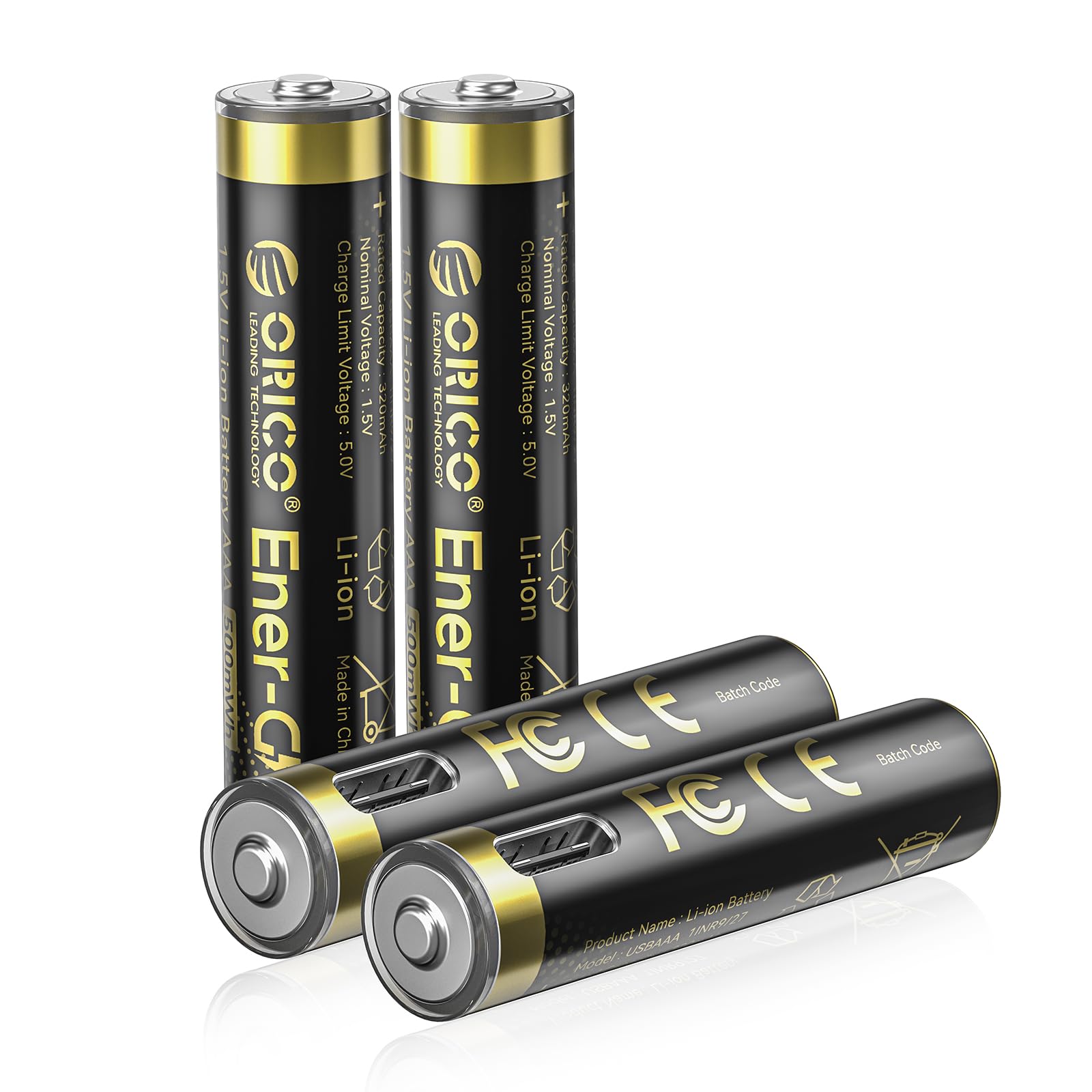 Chargeur+AAA Lithium Rechargeables(500 mWh)+Adaptateurs de Piles AAA vers AA pour Piles