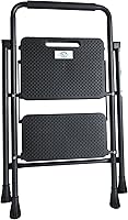 Vista 2 de Elevon Taburete plegable con pedal antideslizante ancho, escalera de acero resistente de 330 libras, 2 escalones