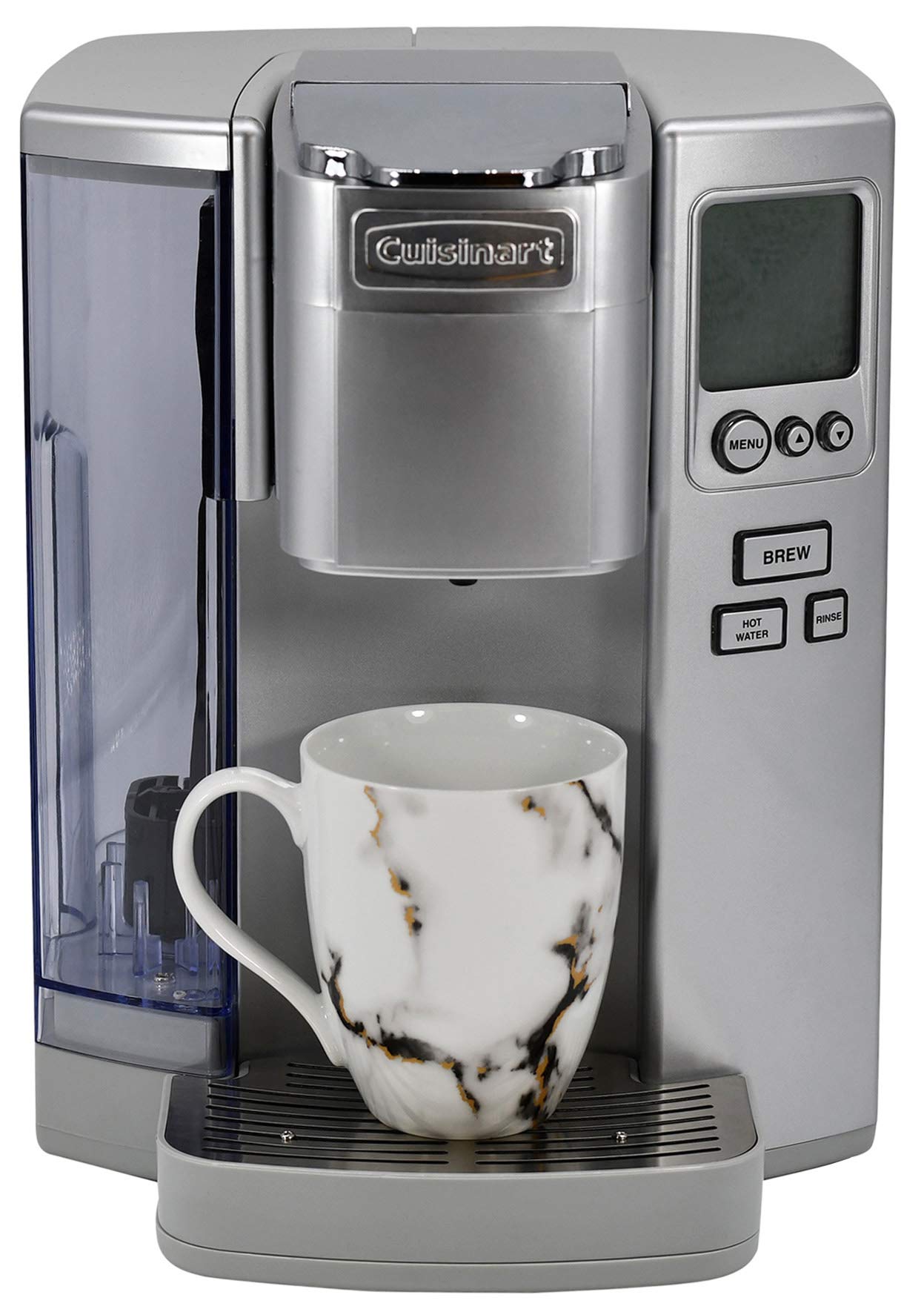 Cuisinart Coffee Maker, Single Serve 72-Ounce Reservoir Coffee Machine, Programmable Brewing & Hot Water Dispenser, Stainless Steel SS-10CGR, Light Grey