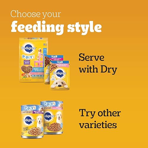 Miniatura 11 de Pedigree Puppy - Bocados suaves y húmedos para perros en salsa con carne de res, bolsas de 3.5 onzas, paquete de 16