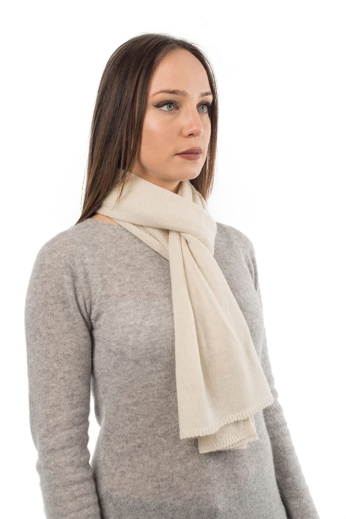 Dalle Piane Cashmere Damen Schal Uni 100% Kaschmir | Halstuch für Büro, Abend und Reisen, 165x28 cm, vier Jahreszeiten, Geschenk für Sie, Made in Italy