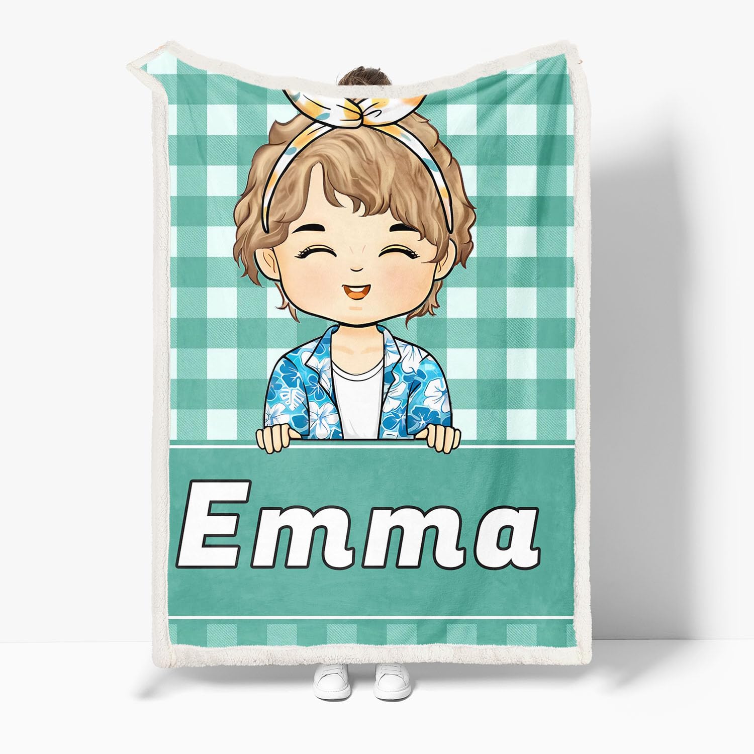 Manta personalizada con nombres, manta de anime para niñas con nombres, hermanas individuales, manta mullida y cálida para sofá para niños y niñas (A, 150 x 200 cm)