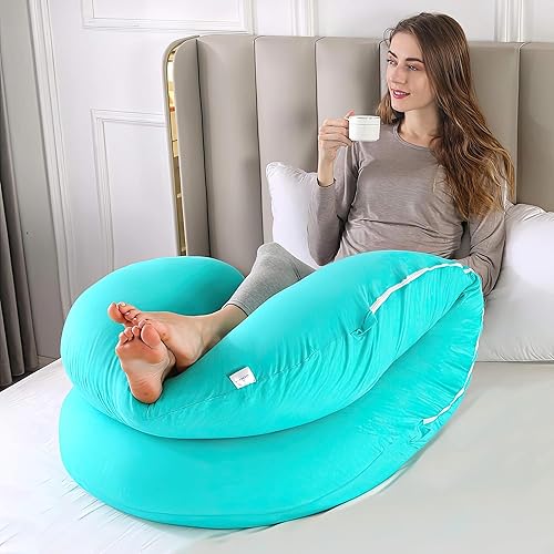 Miniatura 3 de yoyomax Almohadas de embarazo, almohada de maternidad de cuerpo completo, almohada de embarazo de espuma viscoelástica con almohadas extraíbles,