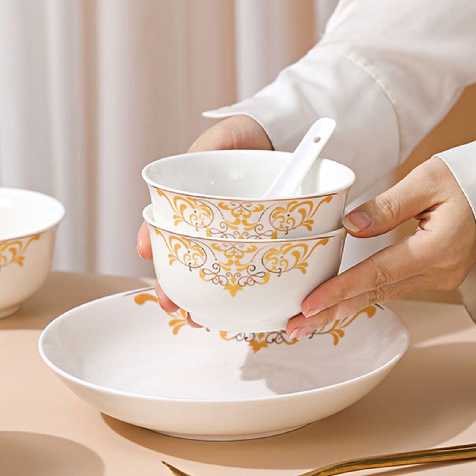 Amazon.co.jp: 食器セット 碗皿セット 白磁器 白い磁器 電子レンジ 食