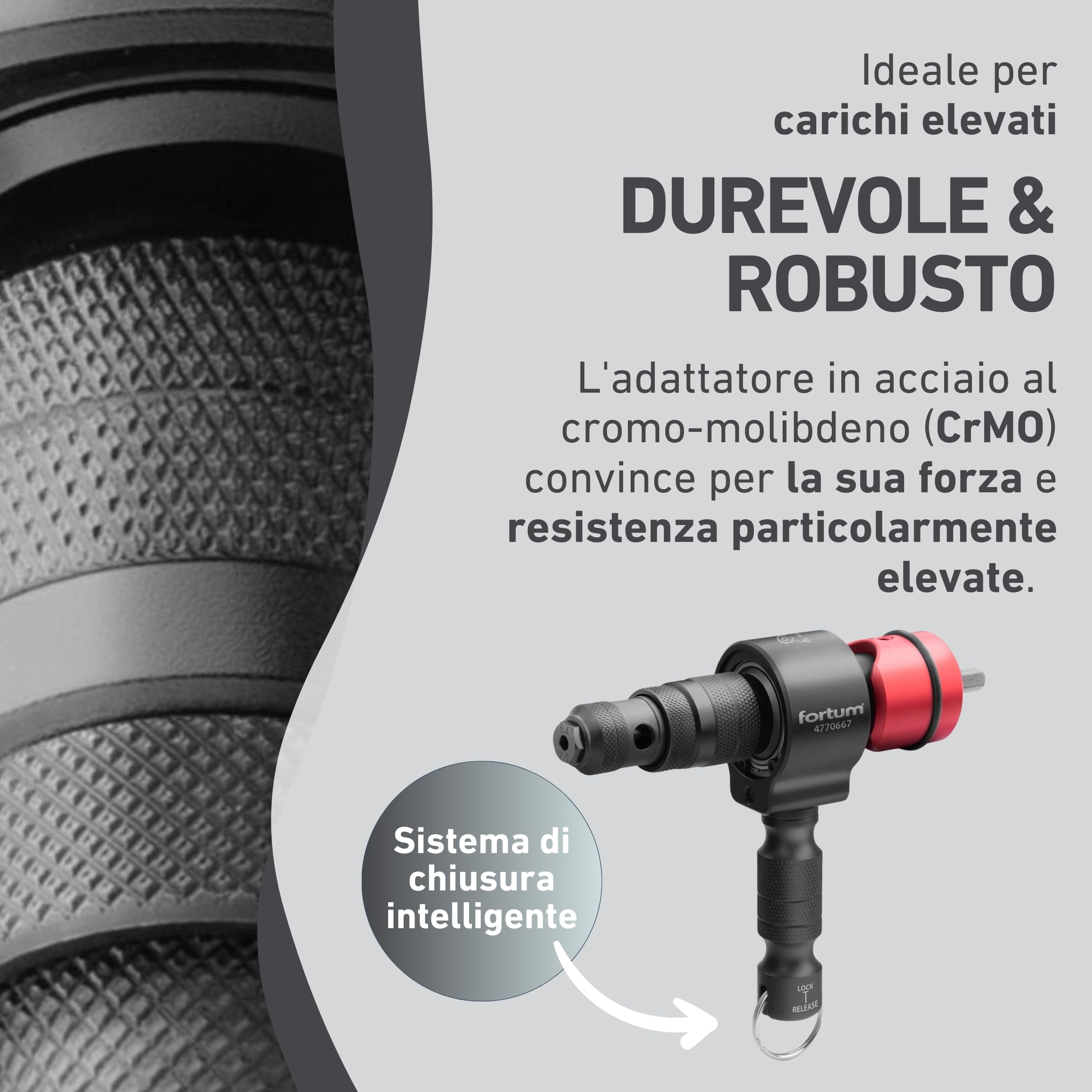 Rivettatrice 2-in-1 per avvitatrice a batteria e trapano - Rivetti ciechi 2,4-6,4mm inserti M3-M12 alluminio acciaio inox