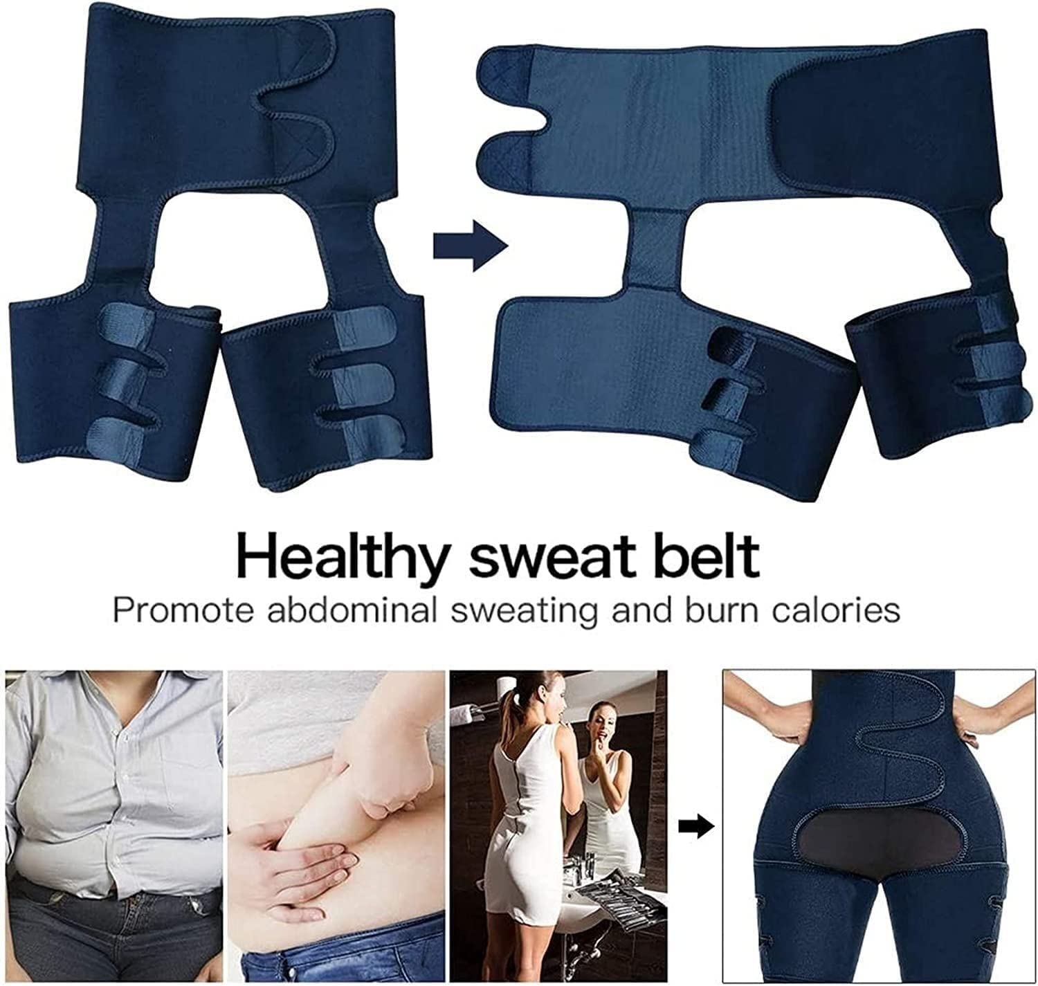 Reutilizable Muslo Soporte Manga Mujeres Ingle Manga Hip Tear Corrección Cinturón para Yoga Ciclismo Descansando en casa 22.7.20 (Size : X-Large/XL)