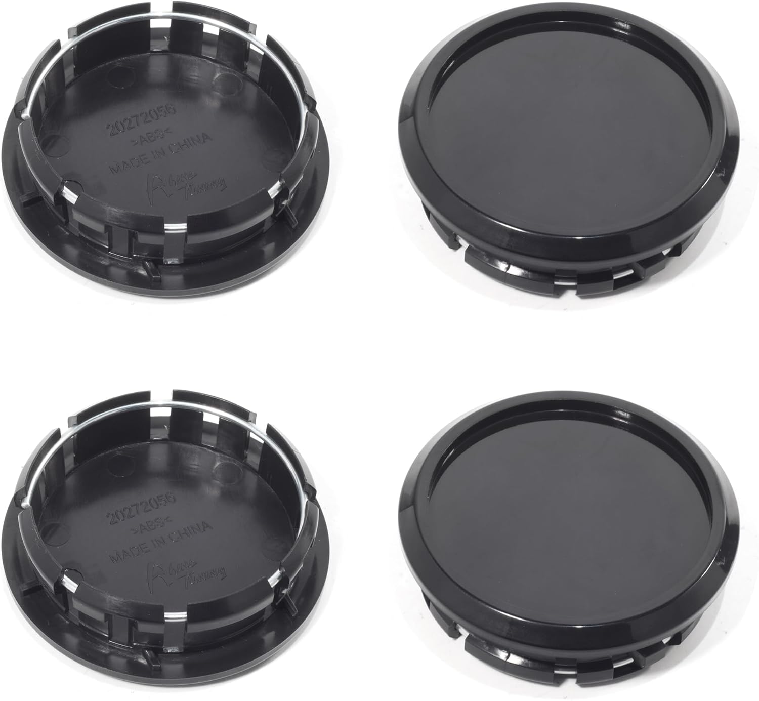 4Pcs Wheel Center Caps for Ford Mustang 2005-2014 Wheel Rim Outer 67.5mm(2.66in) Inner 56mm(2.2in) Black Hub Caps, Replacement 5W1J-1A096-BA 4R33-1A096-BB