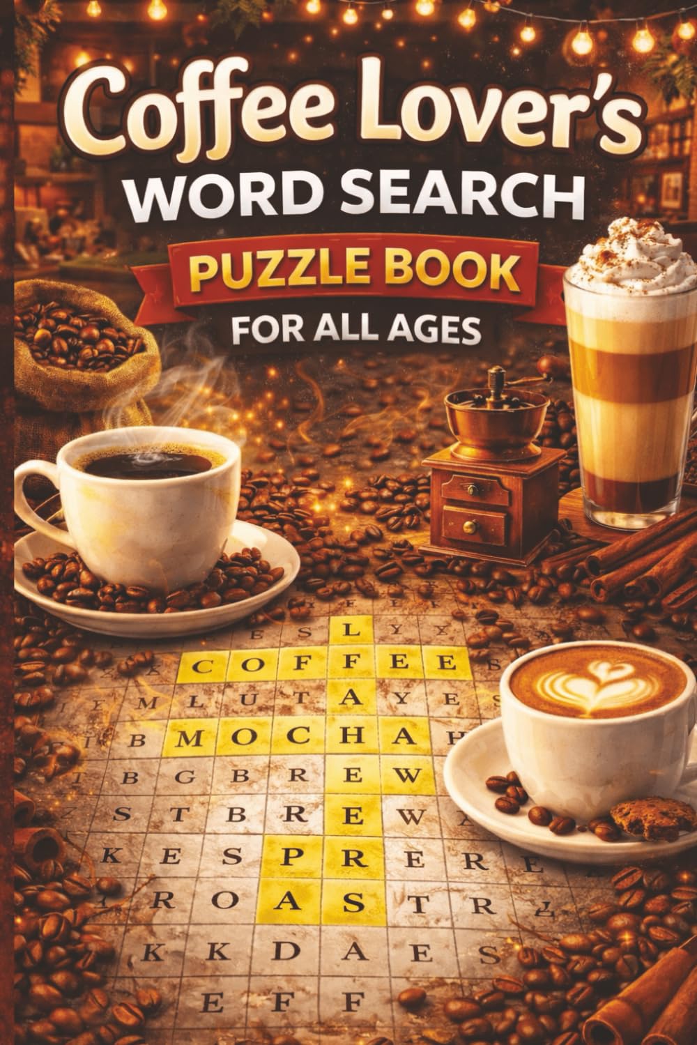 Coffee Lover’s Word Search Puzzle Book: Coffee-Themed Word Search Puzzles for All Ages | Espresso, Lattes, Cafés, Barista Terms & Brain Games