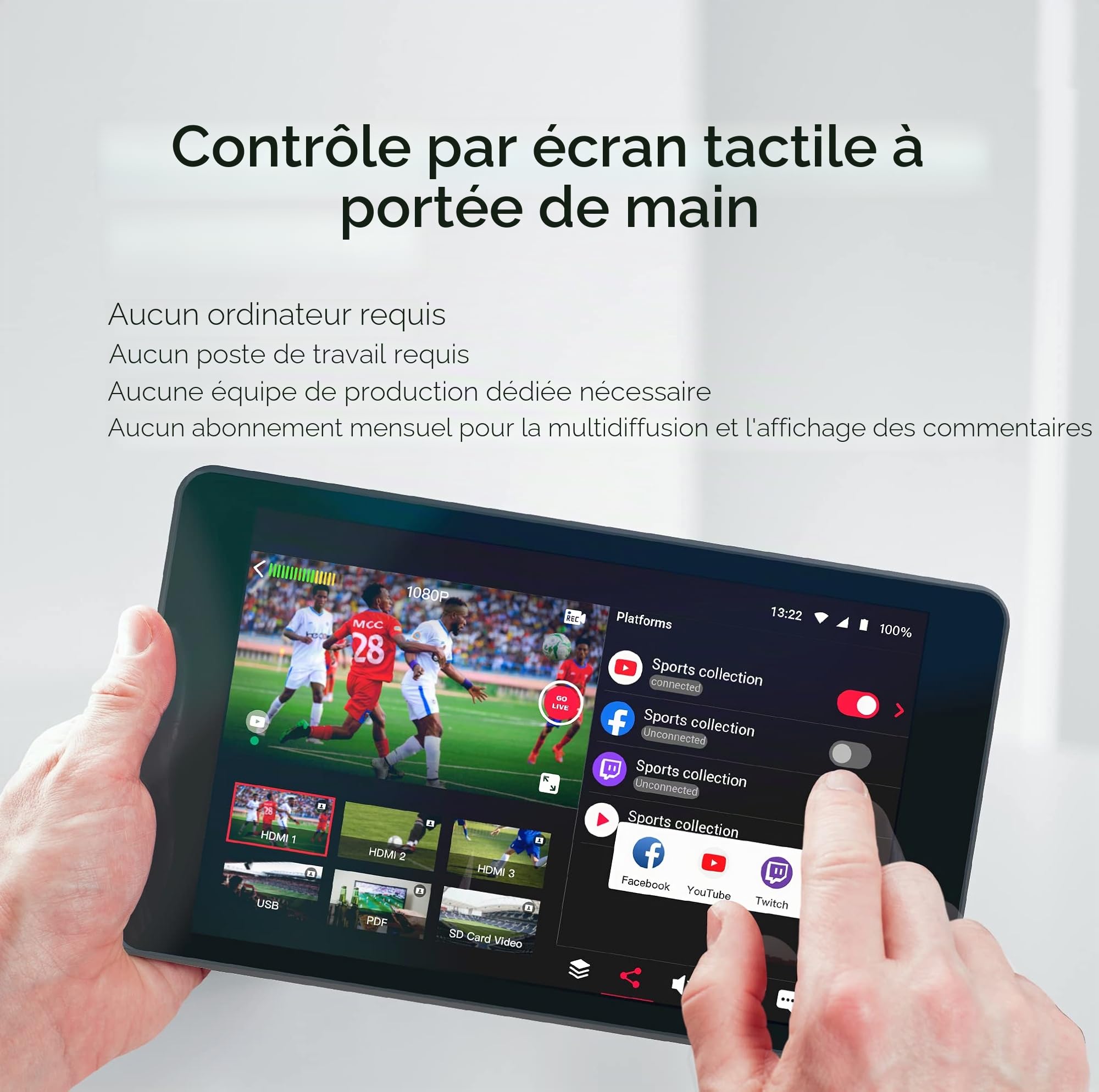 YOLOLIV YoloBox Pro, Un encodeur enregistreur de Studio de Diffusion en Direct Multi-caméras Tout-en-Un, Portable