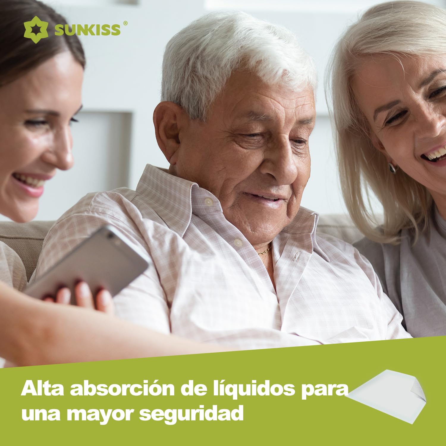SUNKISS TrustPlus 60x90 cm Empapador Desechable para Incontinencia, Almohadilla Absorbente para Adultos, Ancianos y Niños, Protección de Cama y Muebles, Multifuncional, Tela No Tejida, 25 Unidades