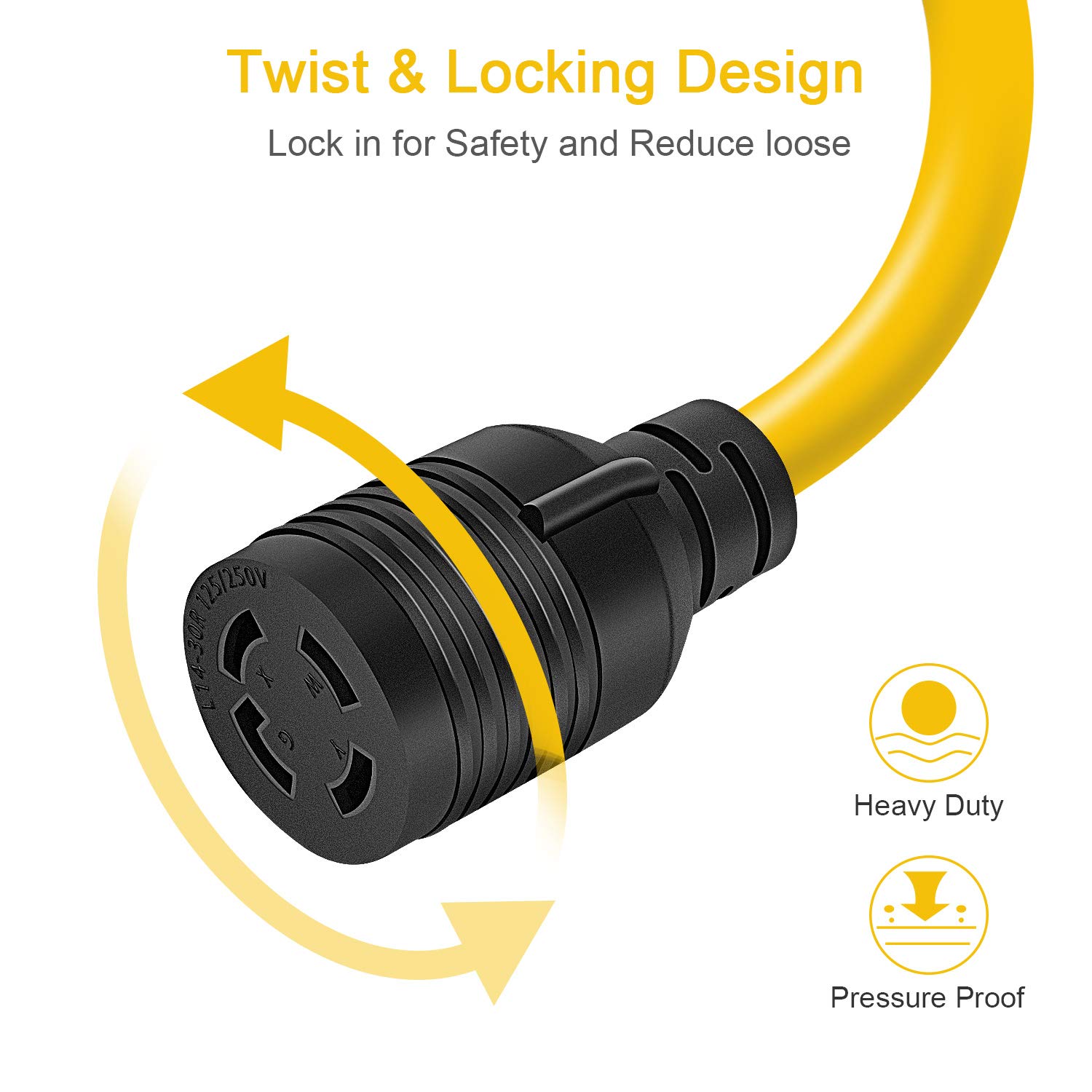 Rophor Generator Transfer Switch Adapter Cord TT30P Male to L1430R