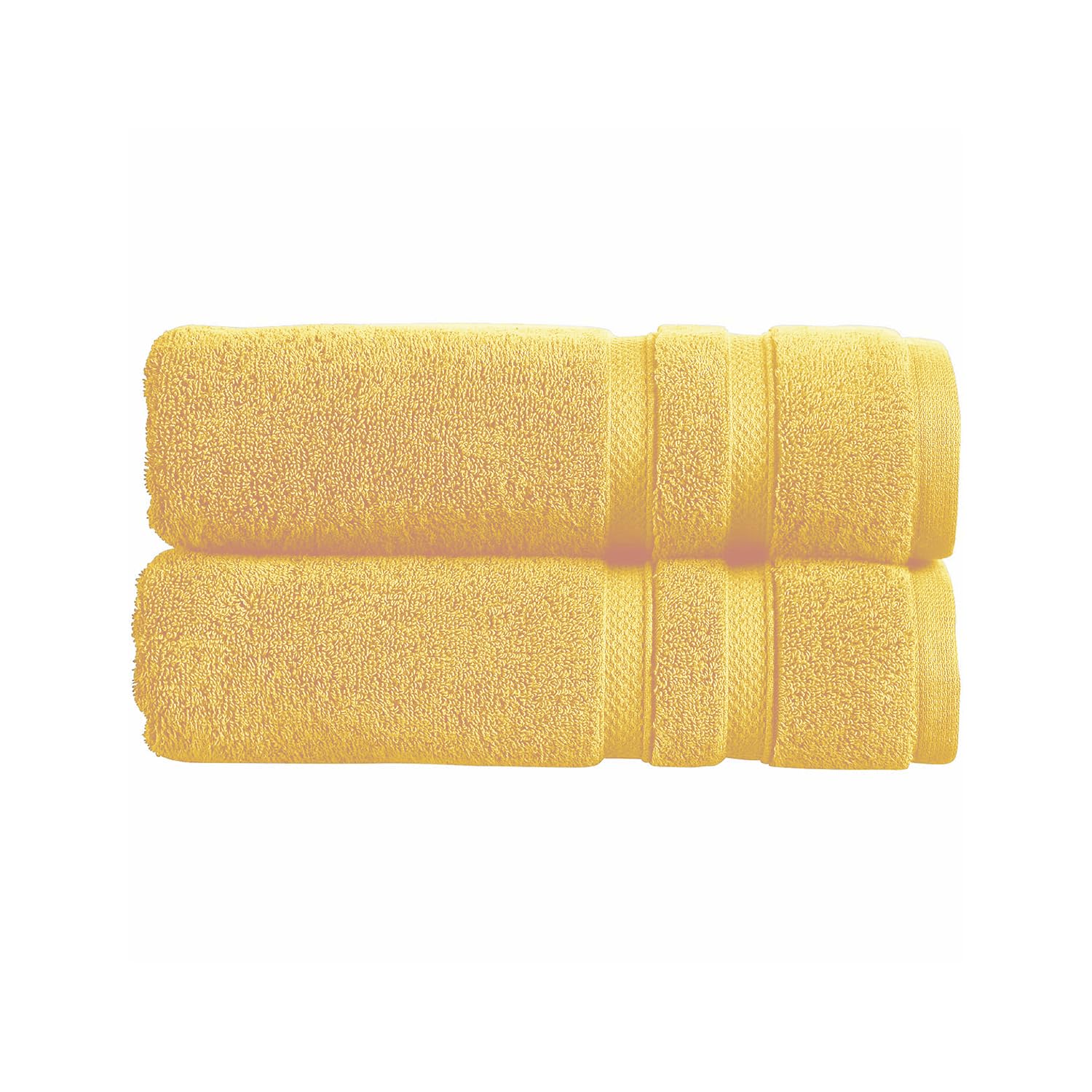 Christy Chroma Yellow Bath Towels | Set of 2 | Highly Absorbent Heavyweight 675GSM | Bold and Bright | Soft Velvety Smooth Bathroom Shower Towels | 100% Cotton | Sustainably Made | Mustard — image 1