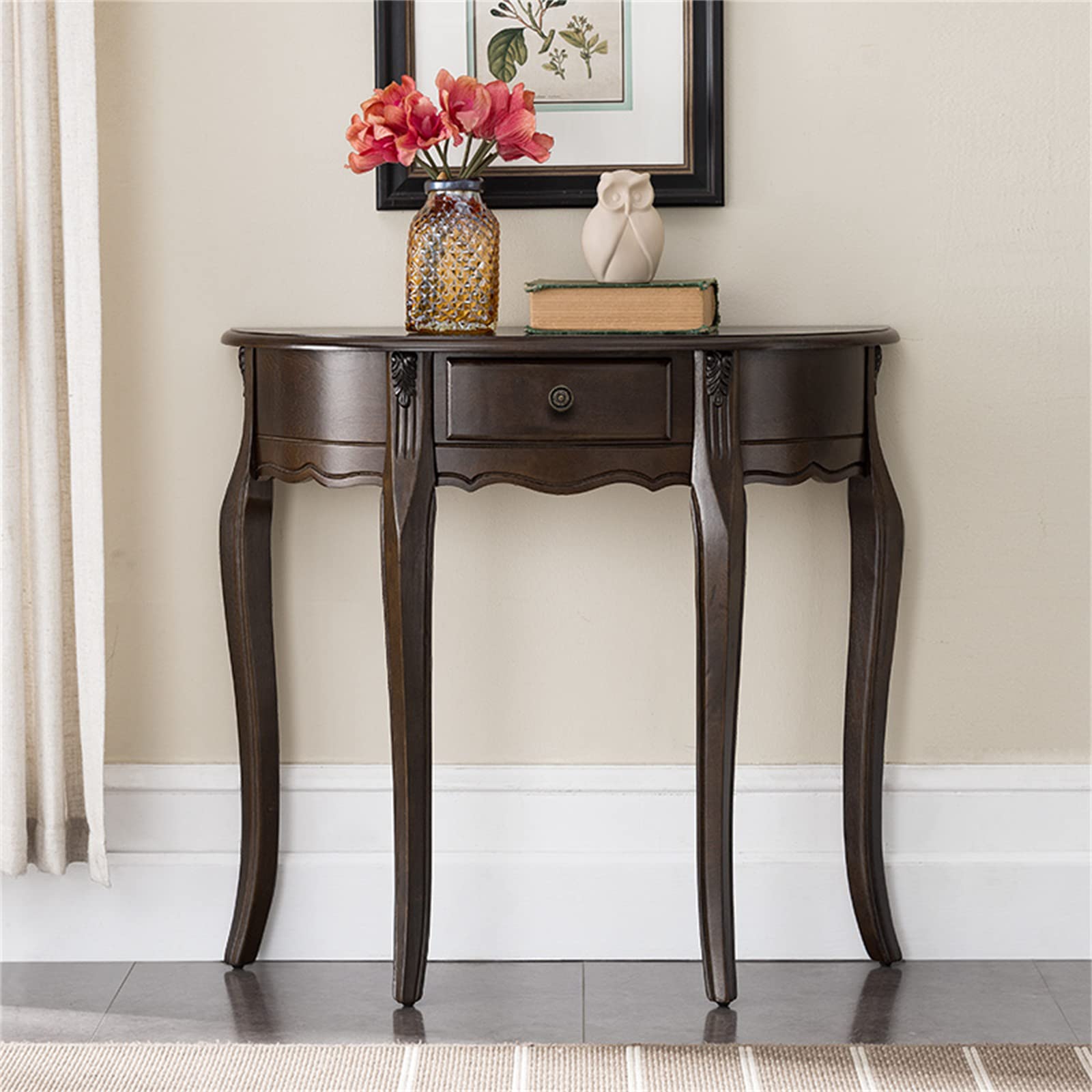 Amazon｜ヴィンテージスタイルのコンソールテーブル、ソリッド